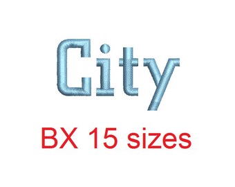 City embroidery BX font Sizes 0.25 (1/4), 0.50 (1/2), 1, 1.5, 2, 2.5, 3, 3.5, 4, 4.5, 5, 5.5, 6, 6.5, and 7 inches