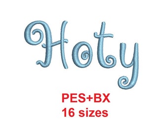 Hoty embroidery font formats PES+BX 16 sizes French and English alphabet with commercial license (SNA)