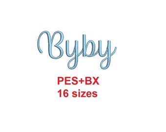Byby embroidery font formats PES+BX 16 sizes French and English alphabet with commercial license (SNA)