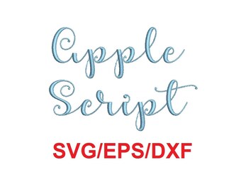 Apple Script font svg/eps/dxf alphabet cutting files (MHA)