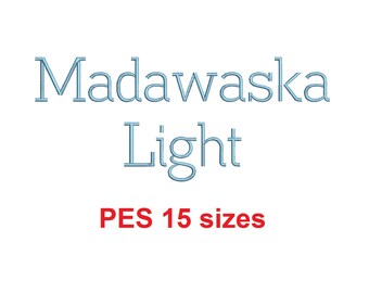 Madawaska™ embroidery font PES 15 Sizes 0.25 (1/4), 0.5 (1/2), 1, 1.5, 2, 2.5, 3, 3.5, 4, 4.5, 5, 5.5, 6, 6.5, and 7 inches (RLA)