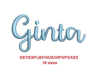 Ginta embroidery font dst/exp/jef/hus/vip/vp3/xxx 16 sizes French and English alphabet with commercial license (SNA)