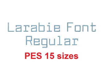 Larabie Font™ embroidery font PES 15 Sizes 0.25 (1/4), 0.5 (1/2), 1, 1.5, 2, 2.5, 3, 3.5, 4, 4.5, 5, 5.5, 6, 6.5, and 7 inches (RLA)
