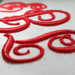 Vine Monogram 3d Puff Foam embroidery font