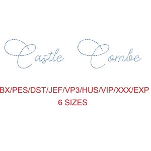 Castle Combe Bohne Stich Maschinenstickerei Schrift 6 Größen (CFA)