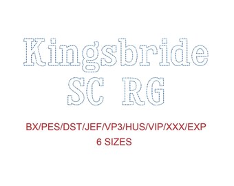 Fuente de bordado a máquina con contorno de puntada de frijol Kingsbridge SC™, 6 tamaños (RLA)