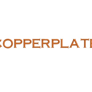 May include: The word "COPPERPLATE" in orange, stylized text.