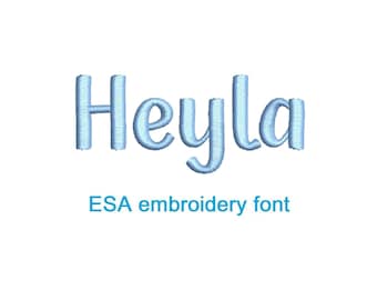 Heyla handwritten ESA embroidery font (SNAS)