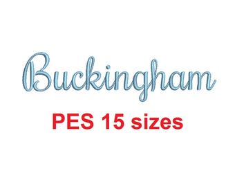 Fuente de bordado Buckingham en formato PES, 15 tamaños, descarga instantánea: 0,25, 0,5, 1, 1,5, 2, 2,5, 3, 3,5, 4, 4,5, 5, 5,5, 6, 6,5 y 7 pulgadas