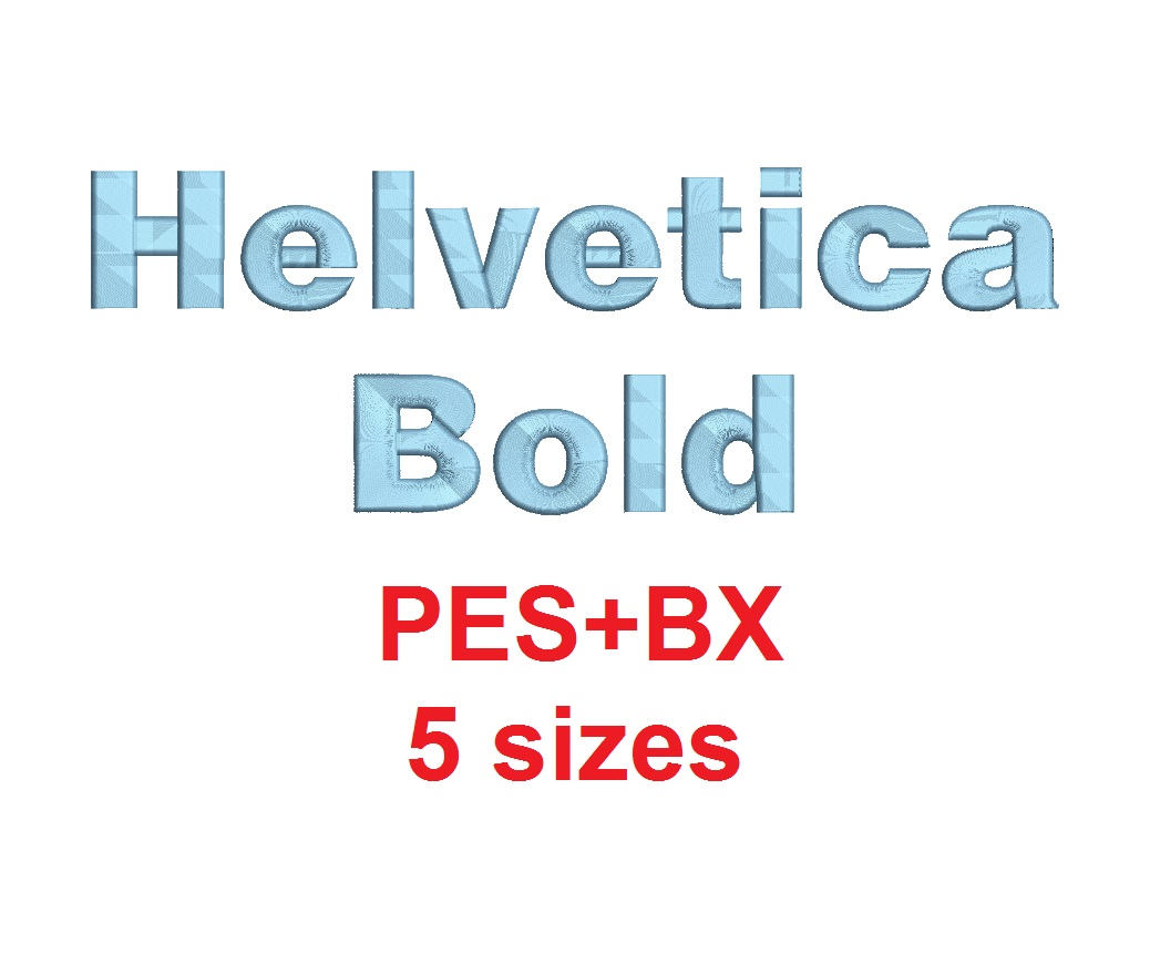 Helvetica Bold embroidery font formats bx (which converts… embroidery font sample