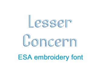 Lesser Concern Regular ESA embroidery font