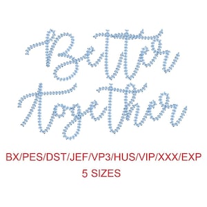 Better Together thin chain stitch machine embroidery font 5 sizes (MHA)