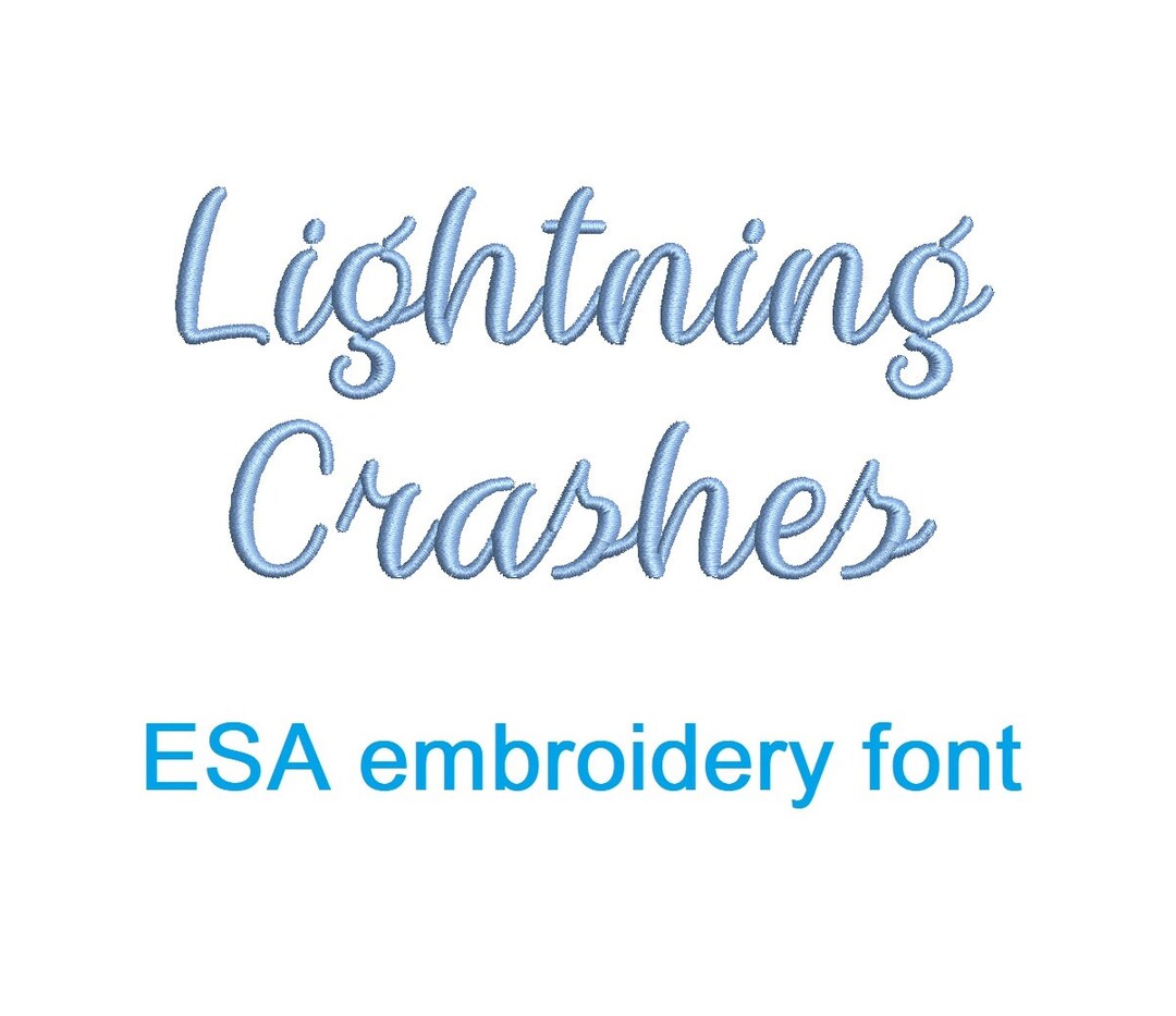 Lightning Crashes ESA Embroidery Font With Commercial License MHA Etsy