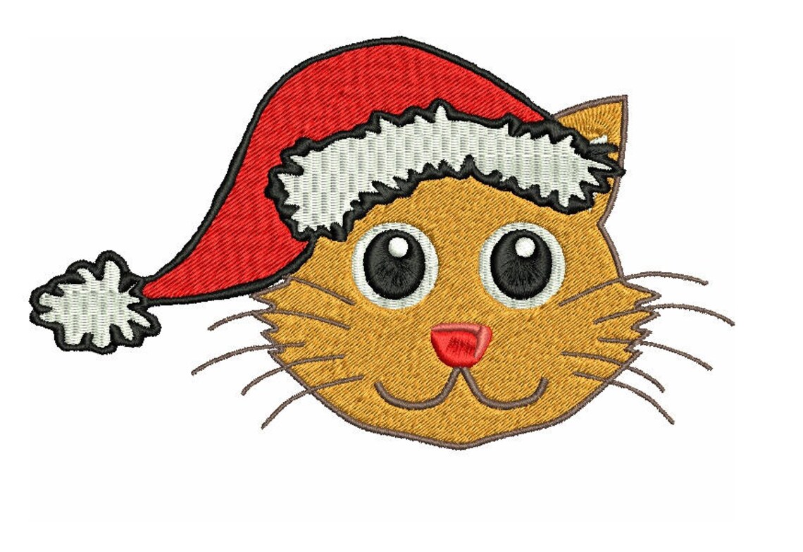 Christmas Cat Embroidery Design Formats Bx 17 Machine Etsy