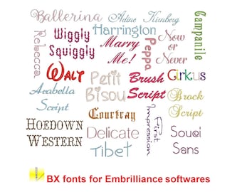 50 Best Sellers BX embroidery fonts Sizes 1, 1.5 and 2 inches, instant download