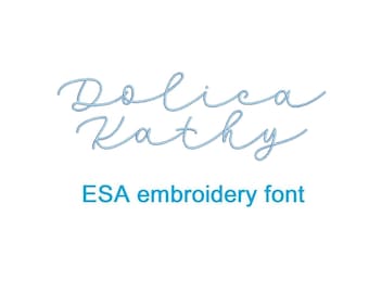 Dolica Kathy ESA embroidery font (SNAS)
