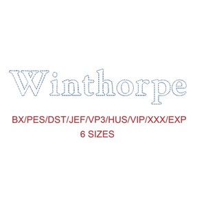 Winthorpe™ Bean Stitch Outline embroidery font (RLA)