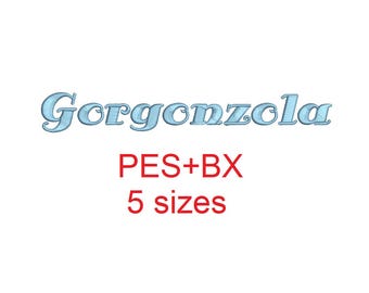 Fuente de bordado Gorgonzola: formatos BX + PES (descarga digital)