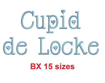 Cupid de Locke block embroidery BX font Sizes 0.25 (1/4), 0.50 (1/2), 1, 1.5, 2, 2.5, 3, 3.5, 4, 4.5, 5, 5.5, 6, 6.5, and 7 inches