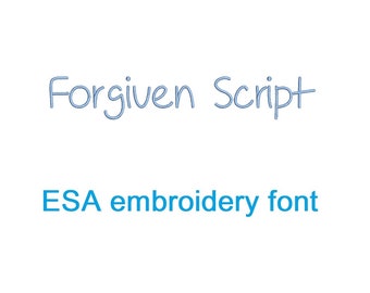 Forgiven Script ESA embroidery font with commercial license   (MHA)