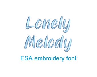 Lonely Melody handwritten ESA embroidery font (SNAS)