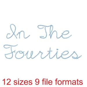 Czcionka do haftu In The Fouties – 12 rozmiarów i 9 formatów plików