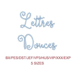 Lettres Douces thin chain stitch machine embroidery font 5 sizes