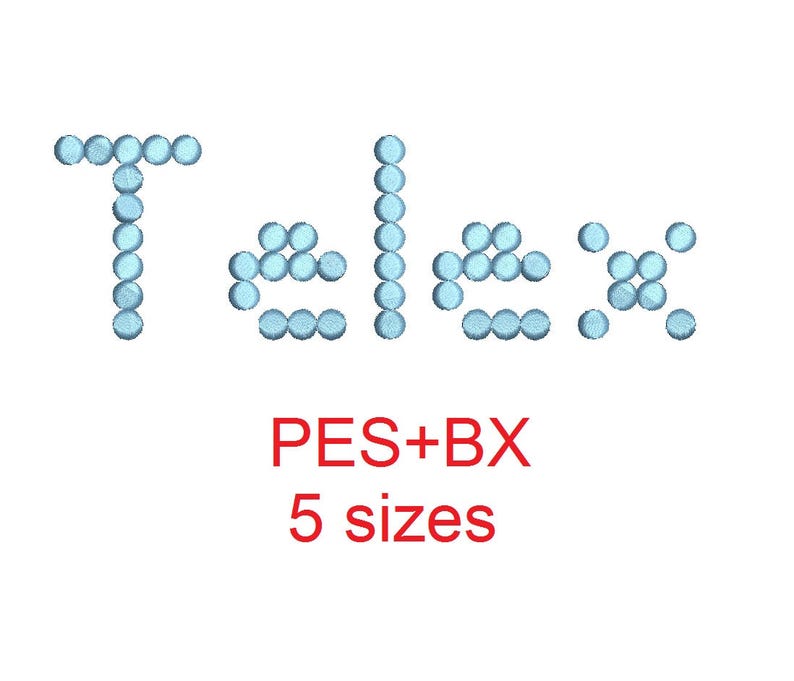 Telex Embroidery Font Formats Bx which Converts to 17 Machine - Etsy