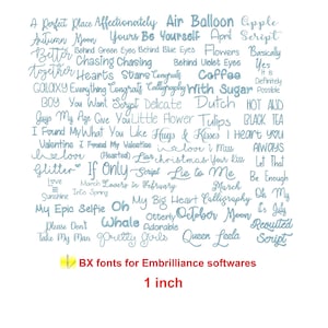 Mistifonts©-borduurlettertypen Pakket 50 kleine BX 1,00" borduurlettertypen - (MHA)