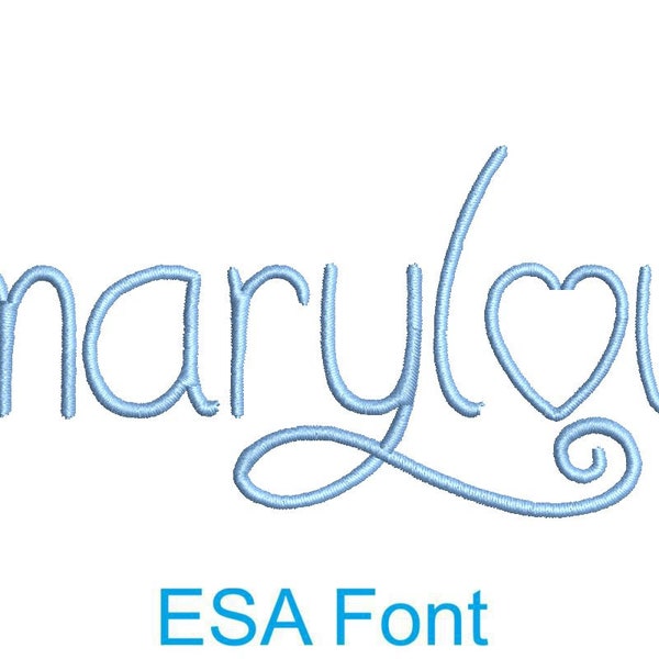 Marylou ESA embroidery font