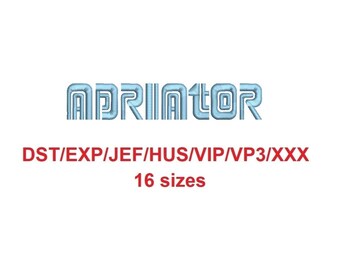 Adriator™ block embroidery font dst/exp/jef/hus/vip/vp3/xxx 15 sizes small to large (RLA)