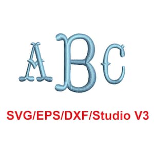 Hoedown western fishtail monogram alphabet svg/eps/dxf/Studio v3 cutting files