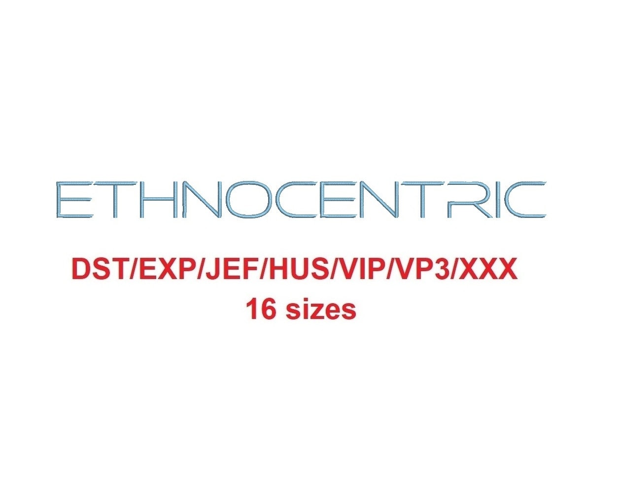 Ethnocentric™ block embroidery font embroidery font sample