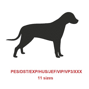 Dog silhouette machine embroidery hand made design instant download