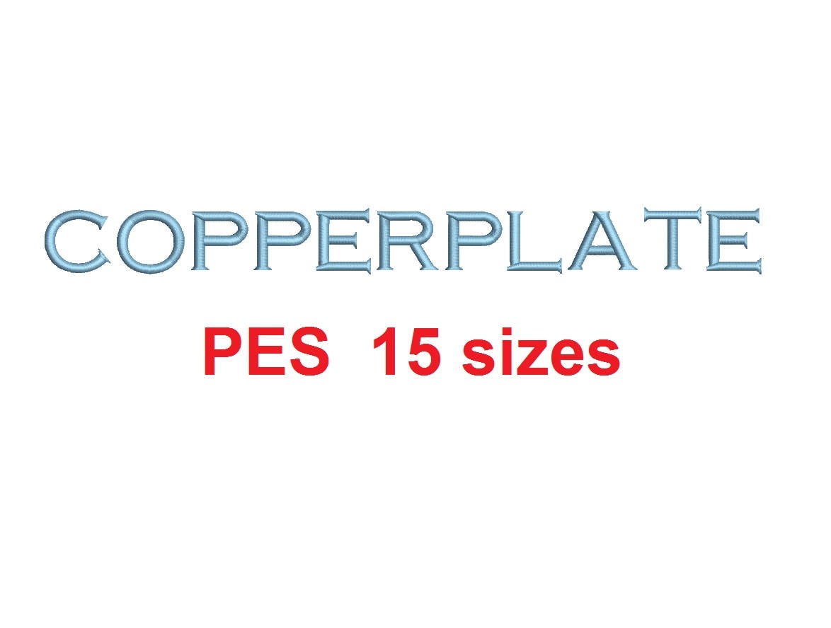 Copperplate embroidery font PES format 15 Sizes instant d… embroidery font sample