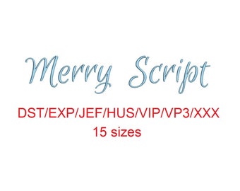 Broderitypsnitt för Merry Script