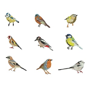 Birds of Europe embroidery designs (file formats in pes, vp3, vip, xxx, hus, exp, dst, jef)