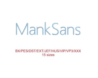 MankSans embroidery font with commercial license