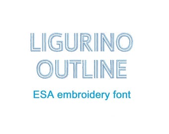 Ligurino Outline ESA embroidery font RLA