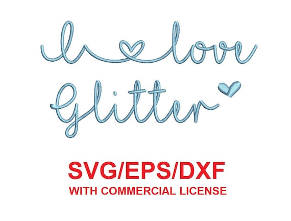 I Love Glitter Alphabet Svg Eps Dxf Cutting Files Mha Etsy