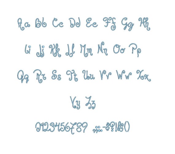 Jandles™ Embroidery Font Dst/exp/jef/hus/vip/vp3/xxx 15 Sizes