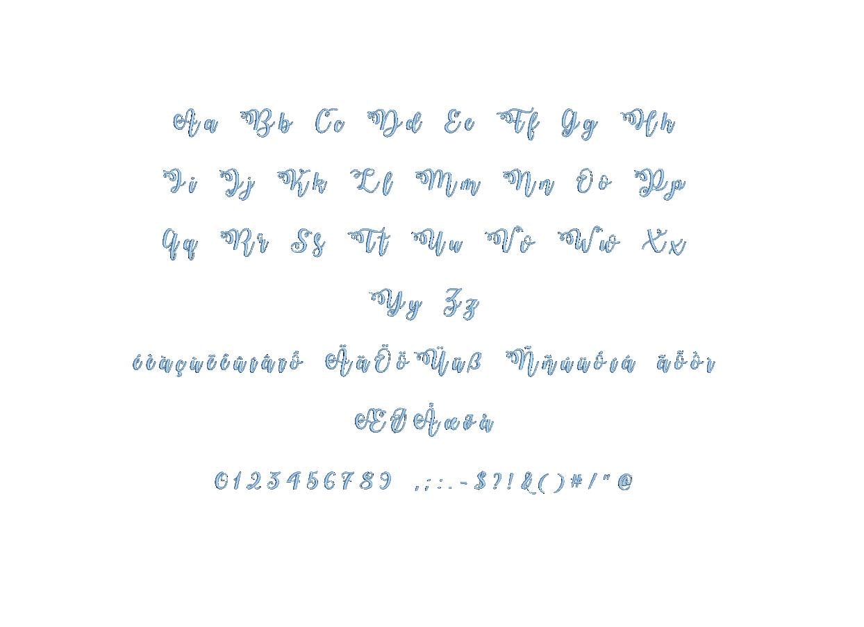 Watermelon Script #2 ESA Embroidery Font (MHA) - Etsy