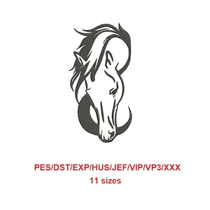 Horse Head design machine embroidery hand made design instant download