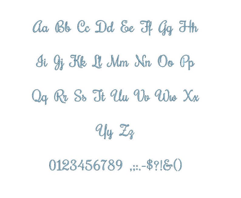 Buckingham embroidery BX font Sizes 0.25 1/4, 0.50 1/2, 1, 1.5, 2, 2.5, 3, 3.5, 4, 4.5, 5, 5.5, 6, 6.5, and 7 inches image 2