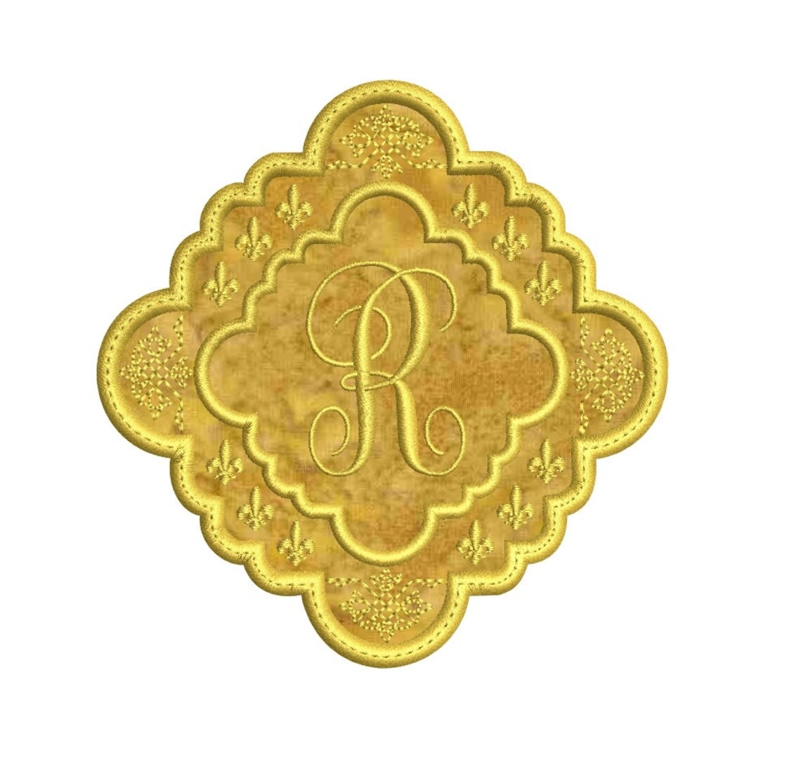 Applique Frame French Monogram Machine Embroidery With Machine Etsy