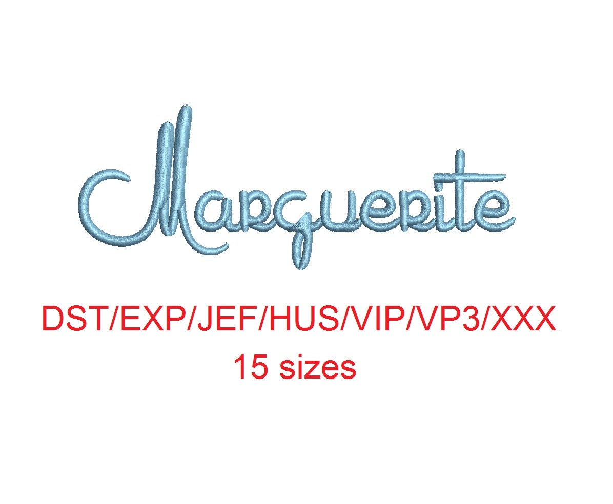 Margot embroidery font dst/exp/jef/hus/vip/vp3/xxx 15 sizes small
