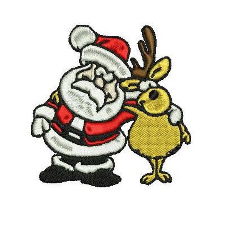 Santa claus with reindeer embroidery design formats bx 17  etsy Santa claus with reindeer embroidery design formats bx 17  etsy