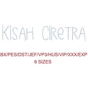 Kisah Ciretra bean stitch machine embroidery font 6 sizes (SNAS)