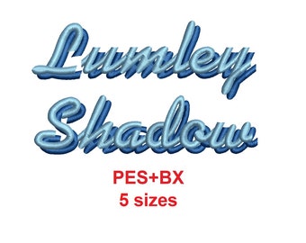 Lumley Shadow 2 Farben Stickschriftformate PES+Bx 5 Schriftgrößen
