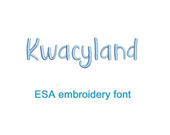 Kwacyland Kid's handwritten ESA embroidery font (SNAS)